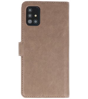 Luxe Portemonnee Hoesje voor Samsung Galaxy A51 Grijs