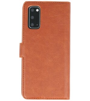 Luxe Portemonnee Hoesje voor Samsung Galaxy S20 Bruin