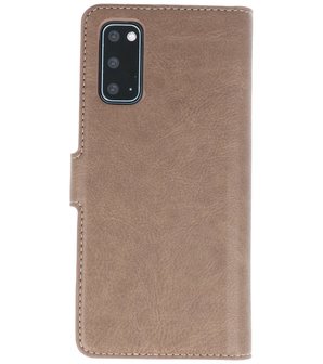 Luxe Portemonnee Hoesje voor Samsung Galaxy S20 Grijs