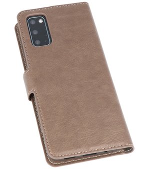 Luxe Portemonnee Hoesje voor Samsung Galaxy S20 Grijs