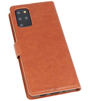 Luxe Portemonnee Hoesje voor Samsung Galaxy S20 Plus Bruin