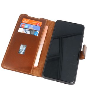 Bestcases Handmade Leer Bookstyle Hoesje voor Samsung Galaxy S20 Ultra Bruin