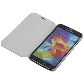 Bestcases Wit Map Case Book Cover Hoesje Samsung Galaxy S5
