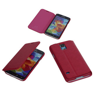 Bestcases Fuchsia Map Case Book Cover Hoesje Samsung Galaxy S5 