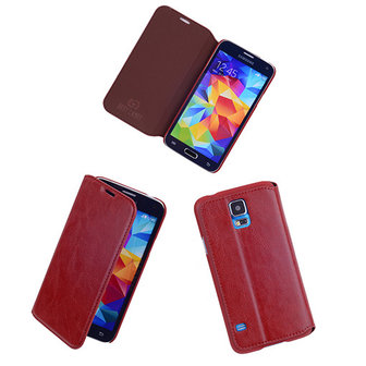 Bestcases Garnet Rood Map Case Book Cover Hoesje Samsung Galaxy S5 