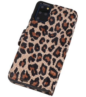 Bestcases Luipaard 2 in 1 Leer Bookstyle Hoesje voor Samsung Galaxy S20 Plus