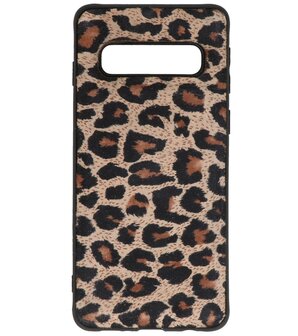 Bestcases Luipaard Leer Back Cover Telefoonhoesje Samsung Galaxy S10