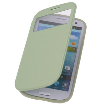 View Cover Groen Samsung Galaxy S3 Stand Case TPU Book-style