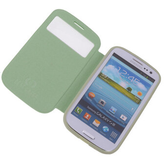 View Cover Groen Samsung Galaxy S3 Stand Case TPU Book-style