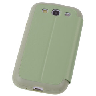 View Cover Groen Samsung Galaxy S3 Stand Case TPU Book-style