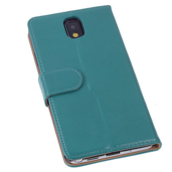 PU Leder Groen Hoesje Samsung Galaxy Note 3 Book/Wallet Case/Cover 