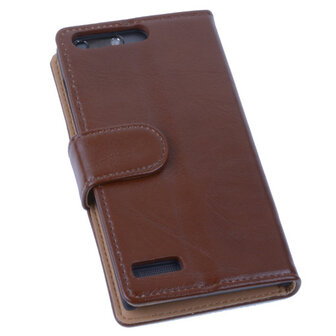 PU Leder Hoesje Huawei Ascend G6 Book/Wallet Case/Cover Bruin