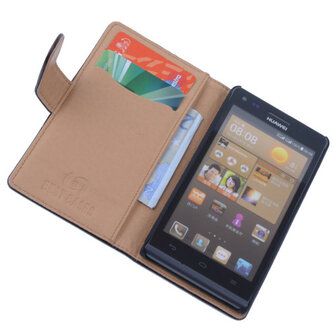 PU Leder Hoesje Huawei Ascend G6 Book/Wallet Case/Cover Mocca 