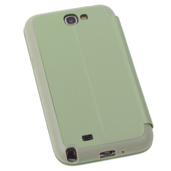 View Cover Groen Samsung Galaxy Note 2 Stand Case TPU Book-style