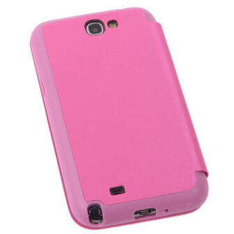 View Cover Pink Samsung Galaxy Note 2 Stand Case TPU Book-style