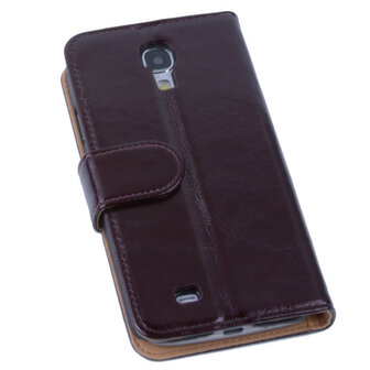 PU Leder Mocca Hoesje Samsung Galaxy S4 Book/Wallet Case/Cover