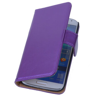 PU Leder Lila Hoesje Samsung Galaxy S4 Book/Wallet Case/Cover