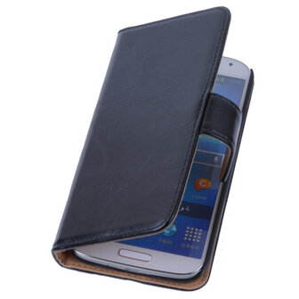 PU Leder Zwart Hoesje Samsung Galaxy S4 Book/Wallet Case/Cover 