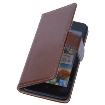 PU Leder Bruin Hoesje Huawei Ascend Y530 Book/Wallet Case/Cover