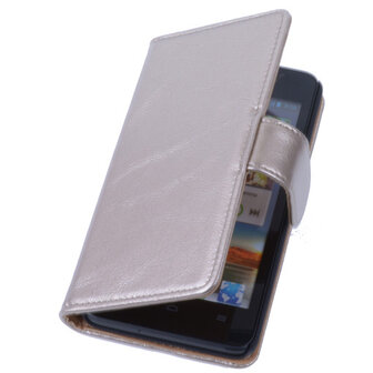 PU Leder Goud Hoesje Huawei Ascend Y530 Book/Wallet Case/Cover 