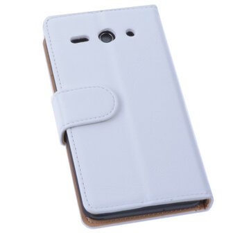 PU Leder Wit Hoesje Huawei Ascend Y530 Book/Wallet Case/Cover 