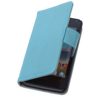 PU Leder Turquoise Hoesje voor Huawei Ascend Y320 Book/Wallet Case/Cover