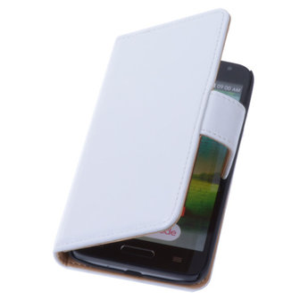 PU Leder Wit Hoesje voor LG L9 2 Book/Wallet Case/Cover