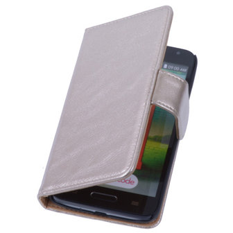 PU Leder Goud Hoesje voor LG L9 2 Book/Wallet Case/Cover