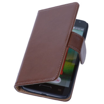 PU Leder Bruin Hoesje voor LG L90 Book/Wallet Case/Cover