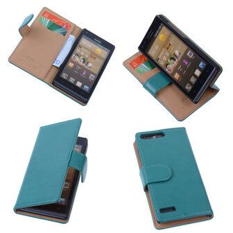 PU Leder Hoesje Huawei Ascend G6 Book/Wallet Case/Cover Groen 