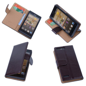 PU Leder Hoesje Huawei Ascend G6 Book/Wallet Case/Cover Mocca