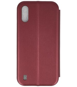 Bestcases Hoesje Slim Folio Telefoonhoesje Samsung Galaxy A01 - Bordeaux Rood