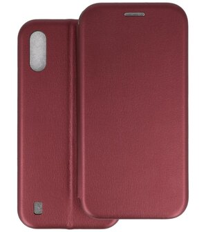 Bestcases Hoesje Slim Folio Telefoonhoesje Samsung Galaxy A01 - Bordeaux Rood