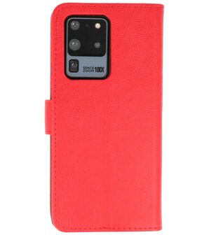 Booktype Wallet Cases voor de Samsung Galaxy S20 Ultra Rood