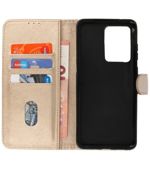 Booktype Wallet Cases voor de Samsung Galaxy S20 Ultra Goud