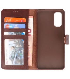 Rico Vitello Echt Lederen Book Case Hoesje Samsung Galaxy S20 - Mocca