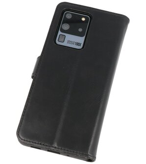 Rico Vitello Echt Lederen Book Case Hoesje Samsung Galaxy S20 Ultra - Zwart
