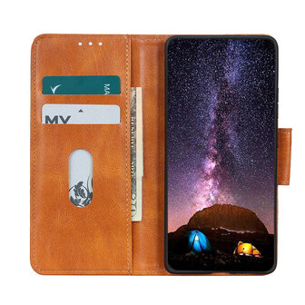 Bestcases Booktype Telefoonhoesje voor Samsung Galaxy M31 - Bruin