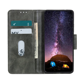 Bestcases Booktype Telefoonhoesje voor Samsung Galaxy M31 - Donker Groen