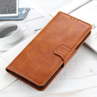 Bestcases Booktype Telefoonhoesje voor Samsung Galaxy Note 20 - Bruin