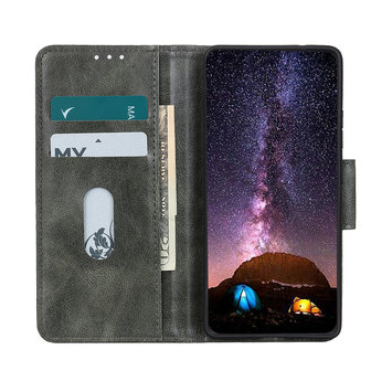 Bestcases Booktype Telefoonhoesje voor Oppo Find X2 Neo - Donker Groen