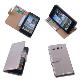 PU Leder Goud Hoesje Huawei Ascend Y530 Book/Wallet Case/Cover 