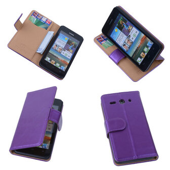 PU Leder Lila Hoesje Huawei Ascend Y530 Book/Wallet Case/Cover 