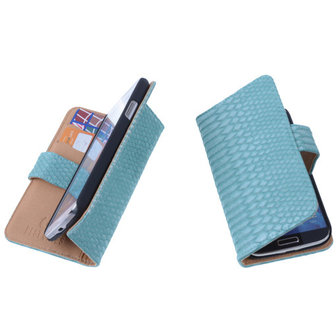 Bestcases Slang  Turquoise Hoesje voor Samsung Galaxy S4 Bookcase Cover