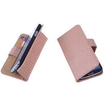 Bestcases Slang Pink Hoesje voor Huawei Ascend Y330 Bookcase Cover
