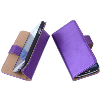 PU Leder Lila Hoesje voor Samsung Galaxy Core LTE Book/Wallet Case/Cover
