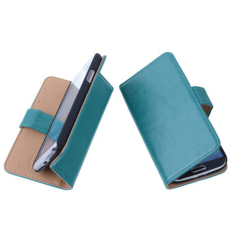 PU Leder Groen Hoesje voor Samsung Galaxy S4 Mini Book/Wallet Case/Cover
