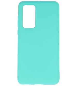 Color Backcover Telefoonhoesje voor Huawei P40 - Turquoise
