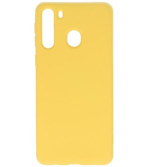 Fashion Backcover Telefoonhoesje voor Samsung Galaxy A21 - Geel