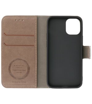 Kaarthouder Portemonnee Book Case Hoesje iPhone 12 mini - Grijs